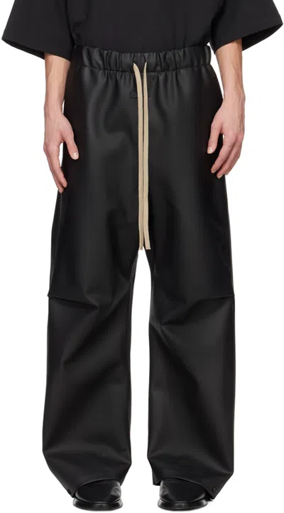 Shop Fear Of God Black Pleated Trousers