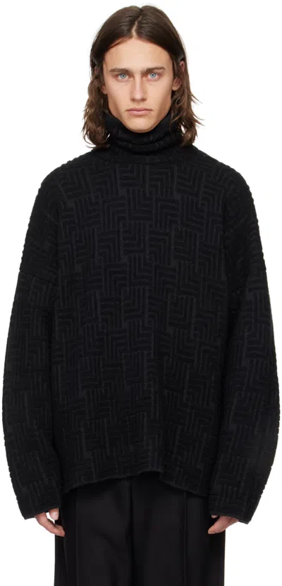 Shop Fear Of God Black Jacquard Sweater