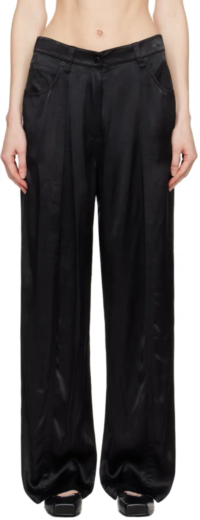 Shop Alexander Wang Black Seamed Trousers In 001 Black