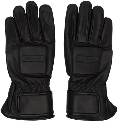 Shop Fear Of God Black Leather Driver Gloves