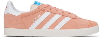 Shop Adidas Originals Kids Pink Gazelle Big Kids Sneakers In Clay / White / White