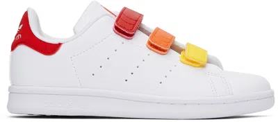 Shop Adidas Originals Kids White Stan Smith Little Kids Sneakers In White/scarlet/white