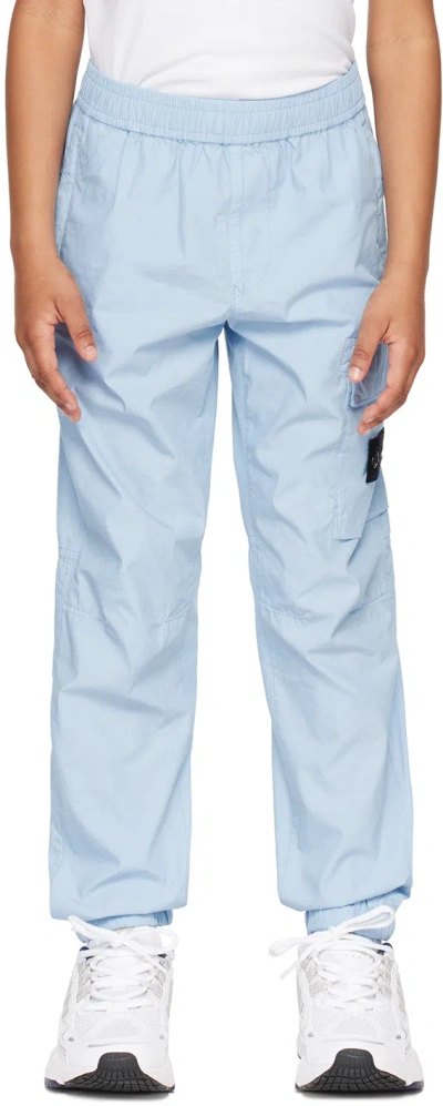 Shop Stone Island Junior Kids Blue 30801 Cargo Pants In V0040 - Blue