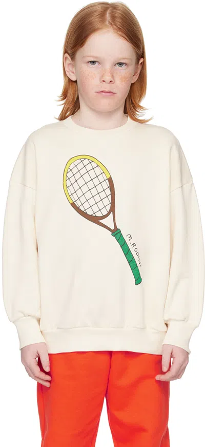 Shop Mini Rodini Kids Off-white Tennis Sweatshirt In Offwhite