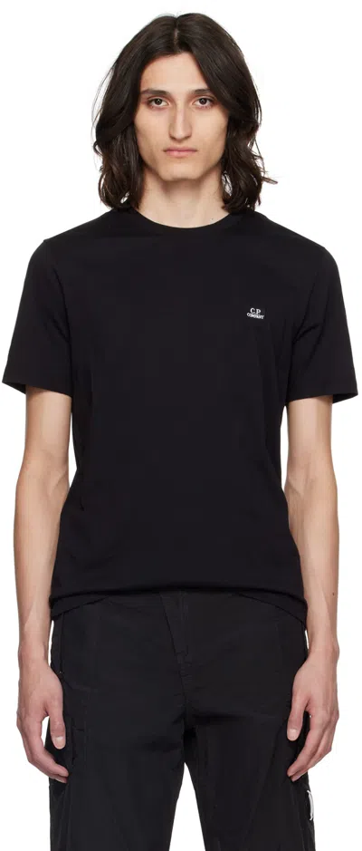 Shop C.p. Company Black Patch T-shirt In Black 999