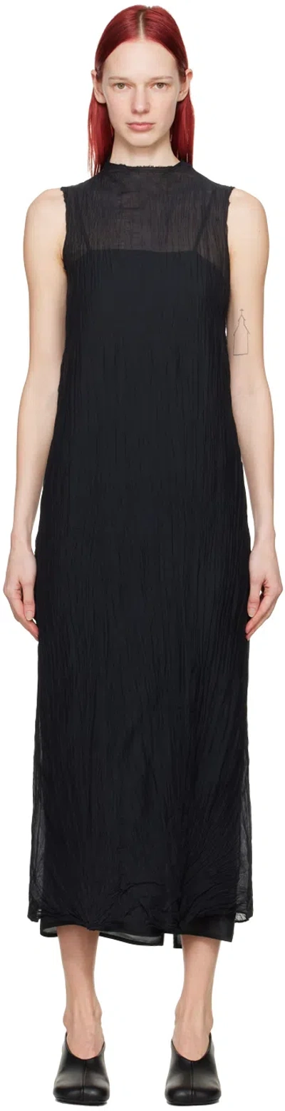 Shop Gabriela Coll Garments Black No.265 Maxi Dress In 02 Black