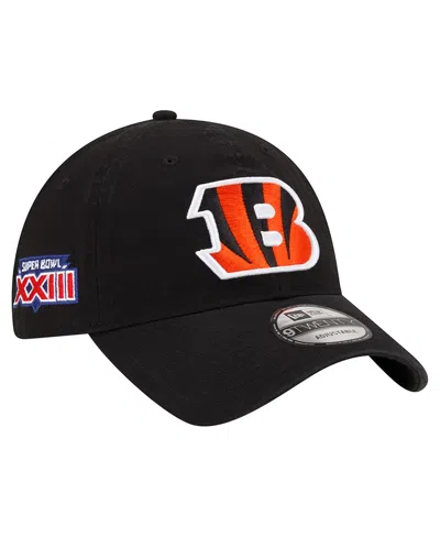 New Era Black Cincinnati Bengals Distinct 9twenty Adjustable Hat In Black
