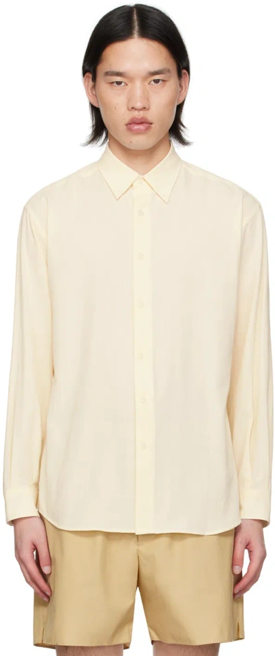 Shop Auralee Off-white Viyella Shirt In Ivory