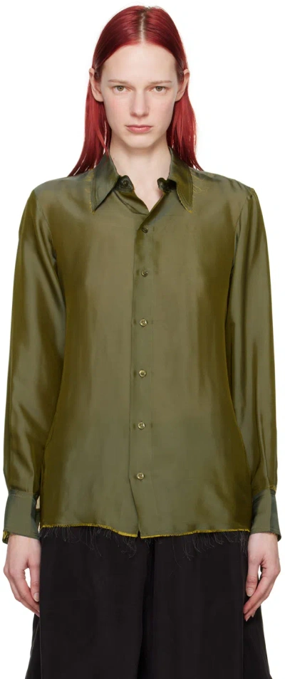 Shop Gabriela Coll Garments Khaki No.197 Shirt In 37 Dark Yellow
