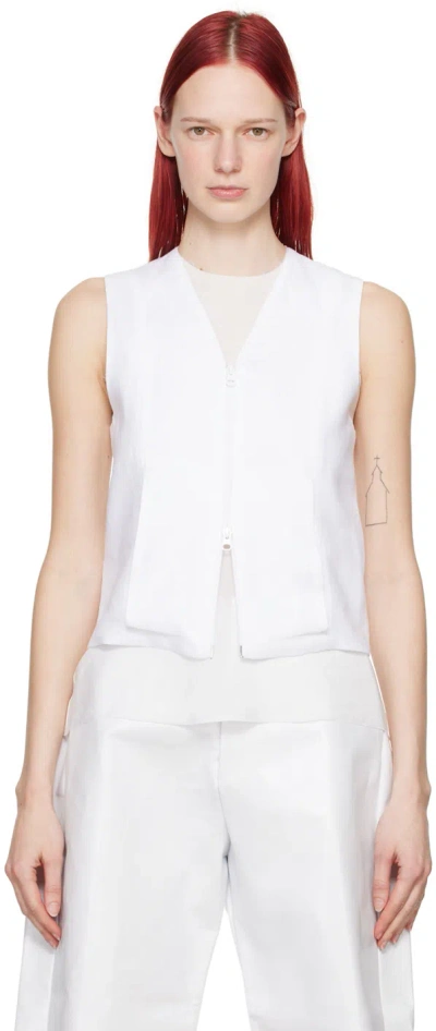 Shop Gabriela Coll Garments White No.270 Vest In 07 White