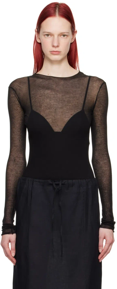 Shop Gabriela Coll Garments Ssense Exclusive Black No.211 Long Sleeve T-shirt In 02 Black