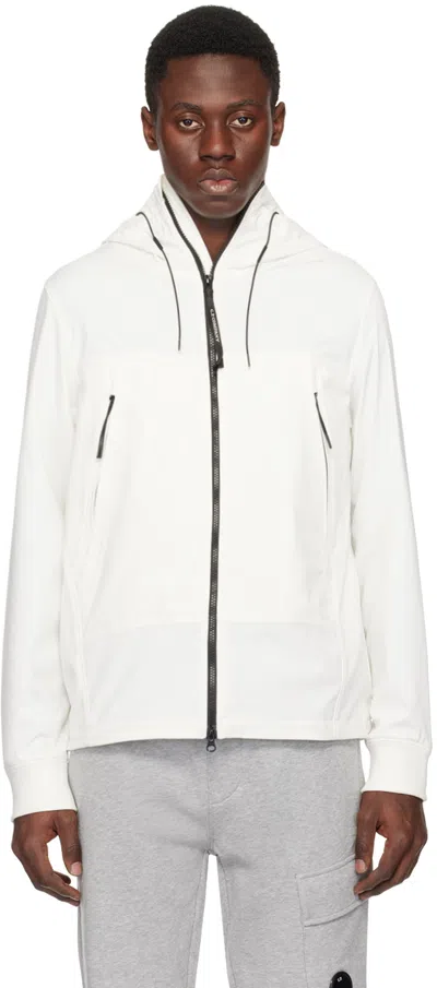 Shop C.p. Company White Goggle Jacket In Gauze White 103