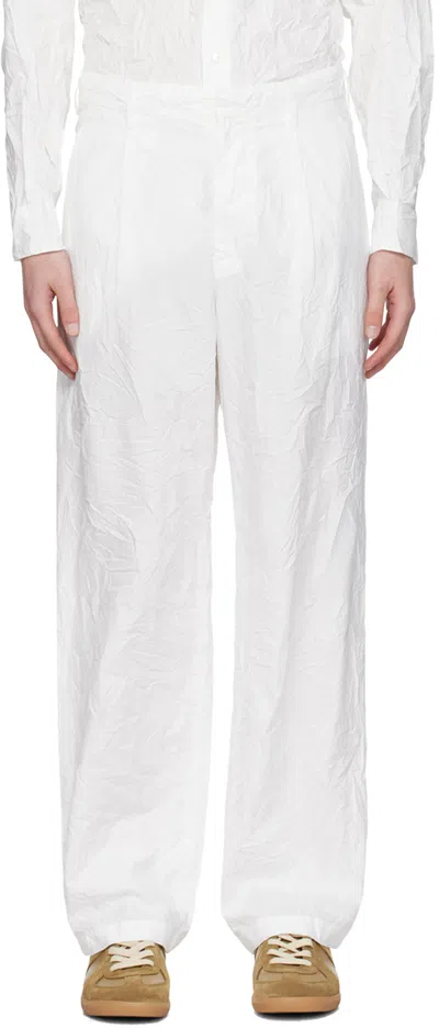 Shop Auralee White Finx Trousers