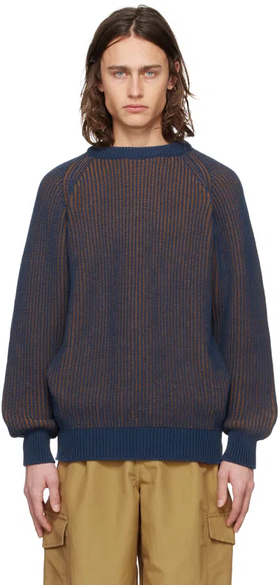 Shop Howlin' Navy & Brown Jazzways Sweater In Blue