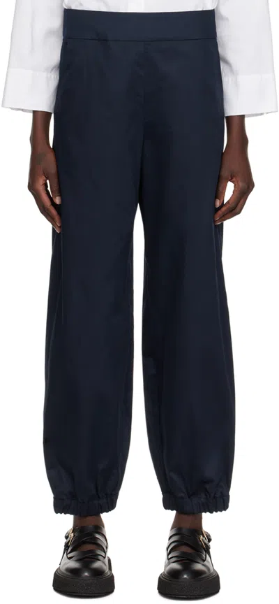 Shop Max Mara Navy Candela Trousers In 14 Ultramarine