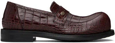 Shop Martine Rose Brown Bulb Toe Loafers In Tobacco