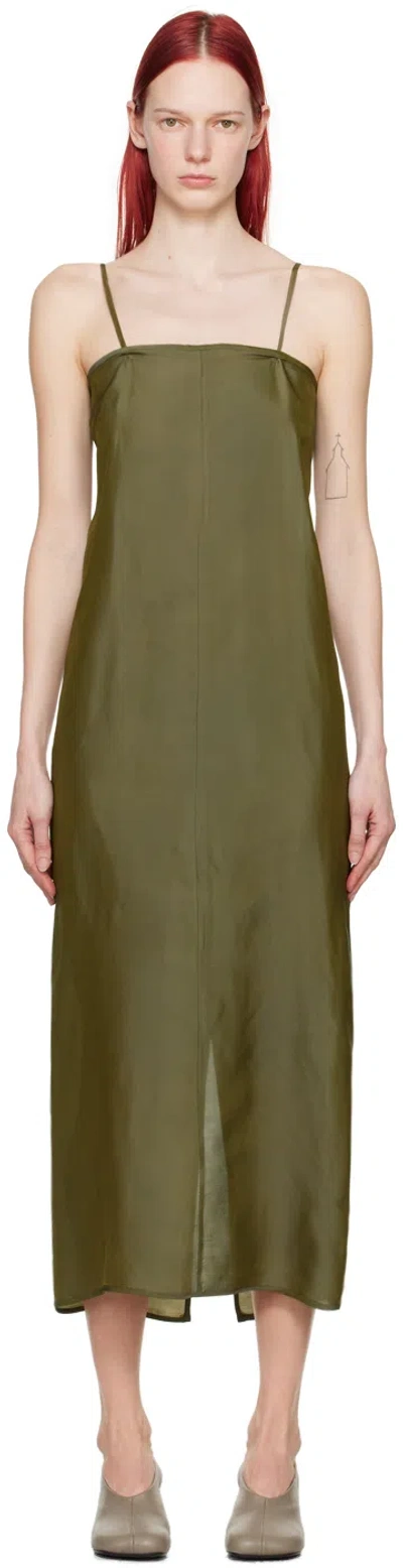 Shop Gabriela Coll Garments Khaki No.269 Maxi Dress In 37 Dark Yellow