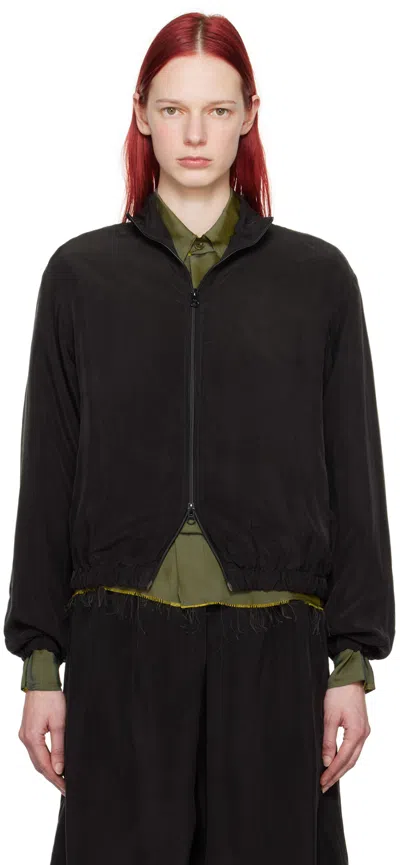 Shop Gabriela Coll Garments Black No.261 Bomber Jacket In 02 Black