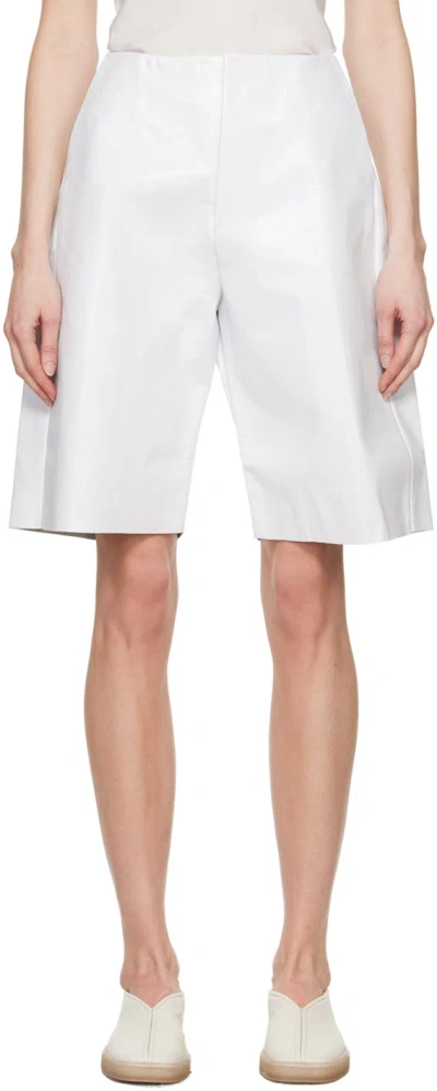 Shop Gabriela Coll Garments White No.277 Leather Shorts In 07 White