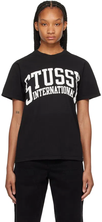 Shop Stussy Black Pigment-dyed T-shirt