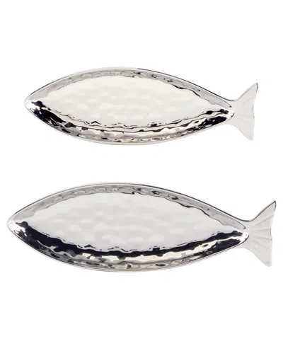 Shop Certified International Silver Coast 3-d 2pc Fish Platter Set In Miscellaneous