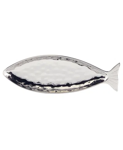 Shop Certified International Silver Coast 3-d 2pc Fish Platter Set In Miscellaneous