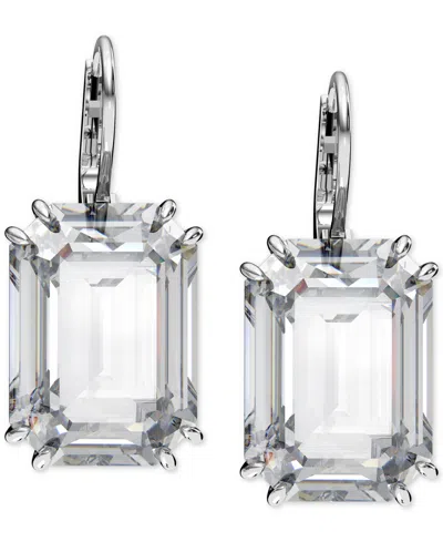 Swarovski Millenia Rhodium-plated Octagon-cut Crystal Earrings In Clear