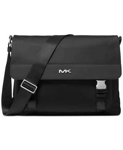 Shop Michael Kors Men's Cargo Mk Messenger Bag In Black
