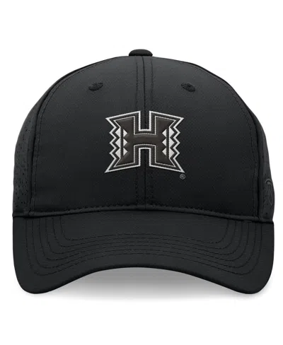 Shop Top Of The World Men's  Black Hawaii Rainbow Warriors Liquesce Trucker Adjustable Hat