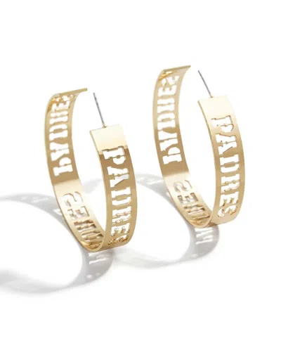 Wear By Erin Andrews X Baublebar Gold Chicago Bears Large Cutout Hoop Earrings In Gold-tone