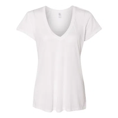 Shop Alternative Women's Slinky Jersey V-neck Tee In White