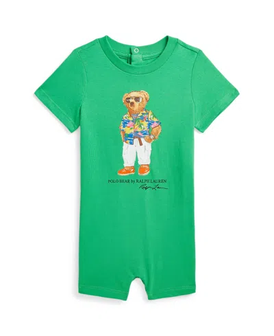 Shop Polo Ralph Lauren Baby Boys Polo Bear Cotton Jersey Shortall In Vineyard Green