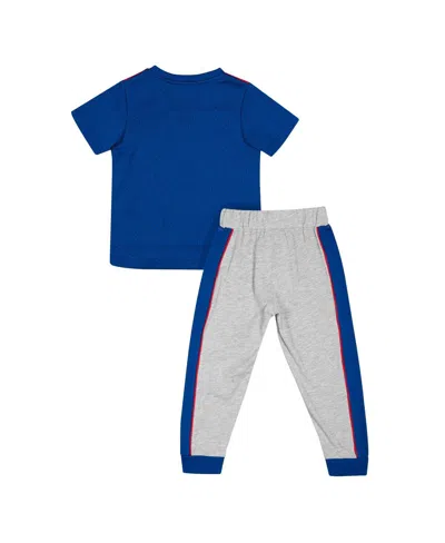 Colosseum Toddler Boys And Girls  Royal, Heather Gray Kansas Jayhawks Ka-boot-it Jersey And Pants Set In Royal,heather Gray