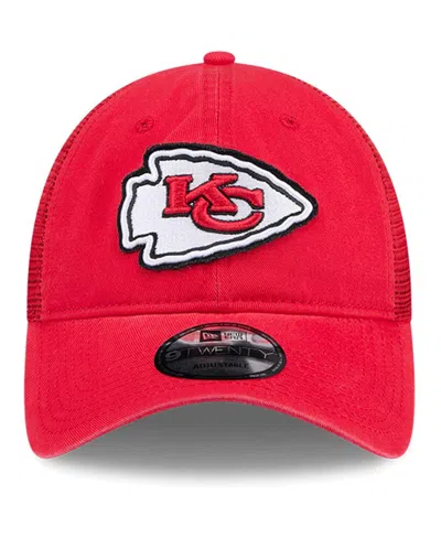 Shop New Era Men's  Red Distressed Kansas City Chiefs Game Day 9twenty Adjustable Trucker Hat
