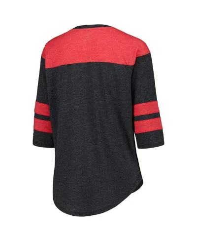 Starter Women's  Black Kyle Busch Full Back Block 3/4-sleeve Tri-blend Top In Black