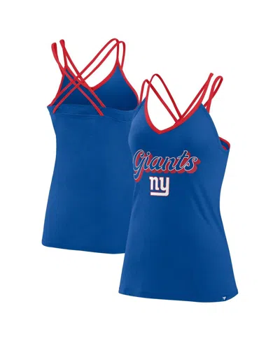 Fanatics Branded Royal New York Giants Go For It Strappy Crossback Tank Top In Royal