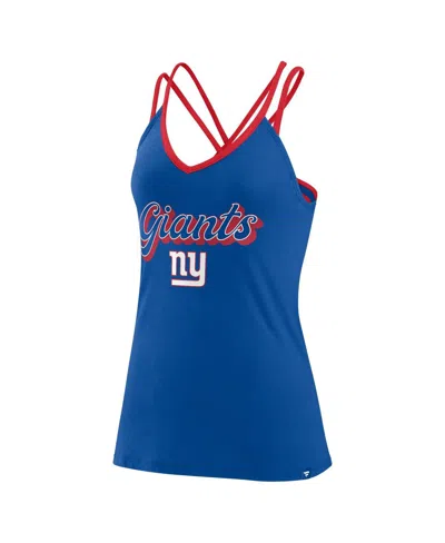 Fanatics Branded Royal New York Giants Go For It Strappy Crossback Tank Top In Royal