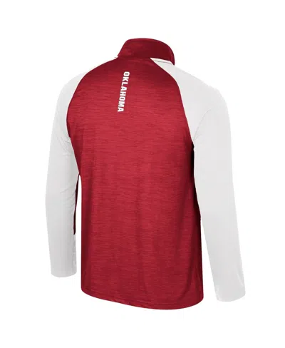 Colosseum Men's  Crimson Oklahoma Sooners Langmore Raglan Quarter-zip Top In Crimson