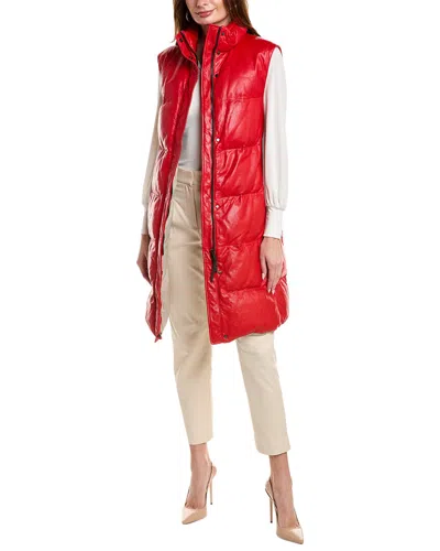 Shop Brunello Cucinelli Leather Vest In Red