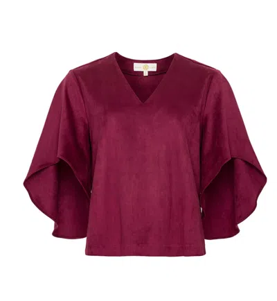Shop Anna Cate Nina Suede Top In Beet Red In Pink