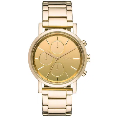 Shop Dkny Women's Mirror Gold Tone Dial Watch