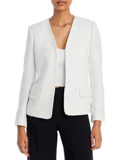 Shop Kobi Halperin Elle Womens Tweed Business Open-front Blazer In White