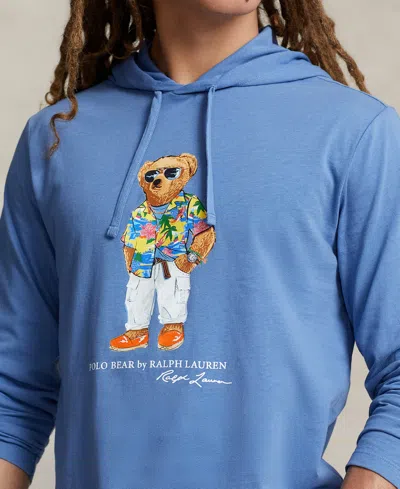 Shop Polo Ralph Lauren Men's Polo Bear Jersey Hooded T-shirt In Sp Nimesblue Beach Club Bear