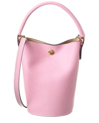 Shop Longchamp Epure Xs Leather Crossbody Bucket Bag In Pink
