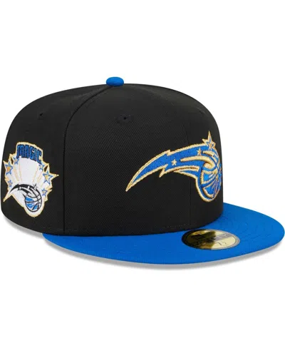Shop New Era Men's  Black, Blue Orlando Magic Gameday Gold Pop Stars 59fifty Fitted Hat In Black,blue