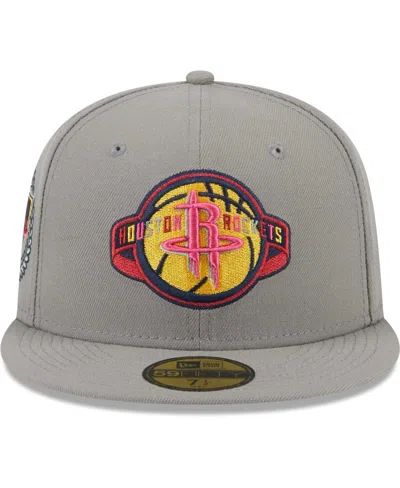 Shop New Era Men's  Gray Houston Rockets Color Pack 59fifty Fitted Hat