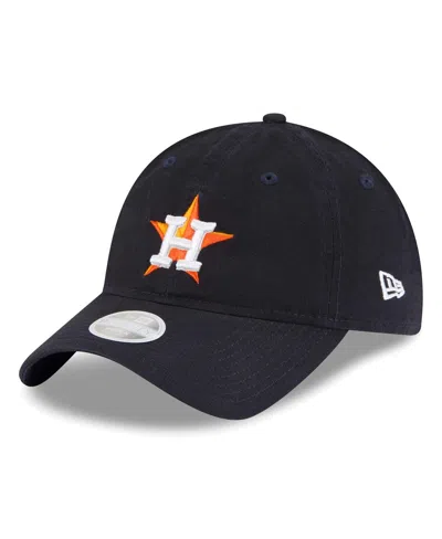 New Era Navy Houston Astros Team Logo Core Classic 9twenty Adjustable Hat In Navy