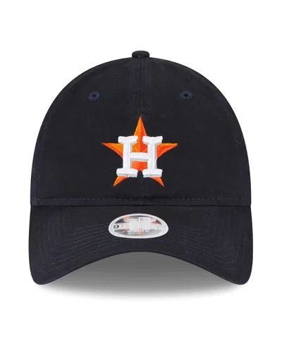 New Era Navy Houston Astros Team Logo Core Classic 9twenty Adjustable Hat In Navy