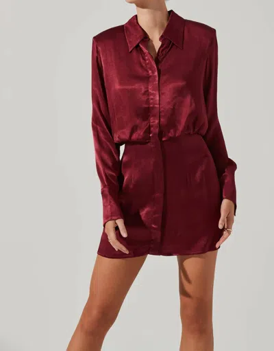 Shop Astr Ruth Dress In Wine In Red