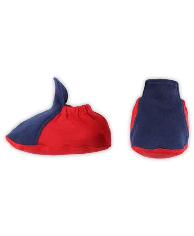 Outerstuff Newborn & Infant Red/navy Los Angeles Angels Three-piece Love Of Baseball Bib Bodysuit & Booties Set In Red,navy